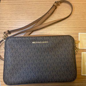 Brand New Michael Kors Women's Jet Set Large Crossbody Bag Brown/Acorn